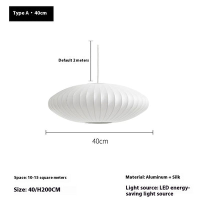 Nordic Silk-like Hanging Restaurant Silent Cage Flat Bedroom Lamps