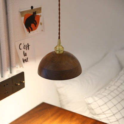 Black Walnut Single-head Droplight Leisure Window Model Room Bed Breakfast Chandelier