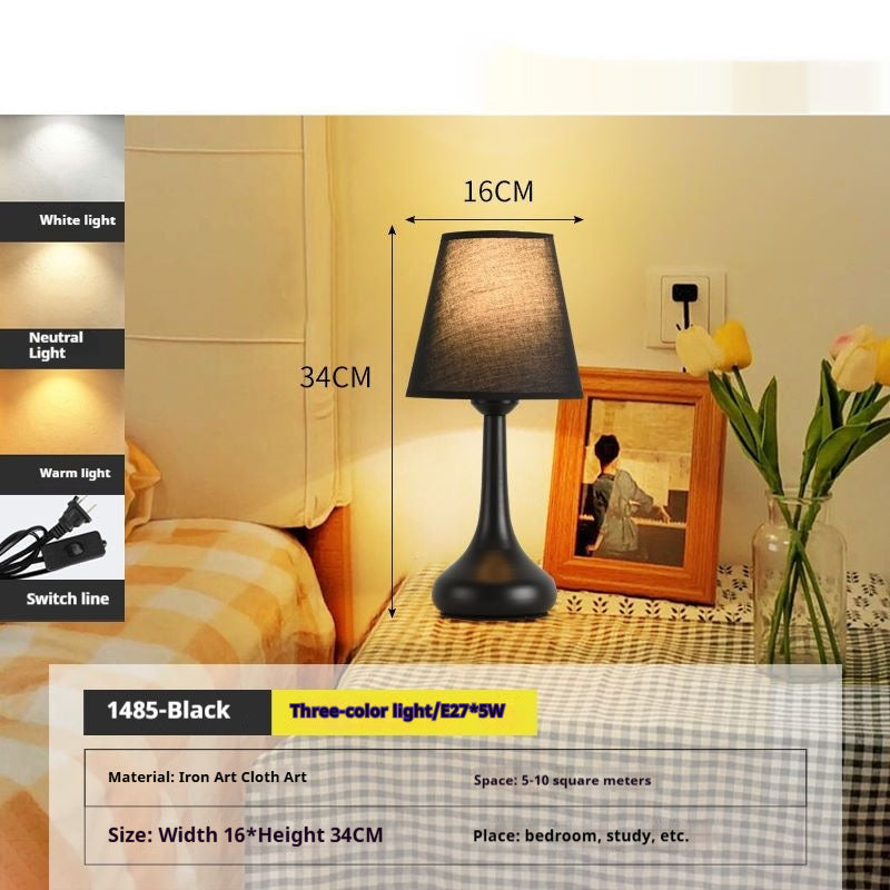 Fabric Table Lamp Bedroom Bedside Lamp High-grade Warm Atmosphere