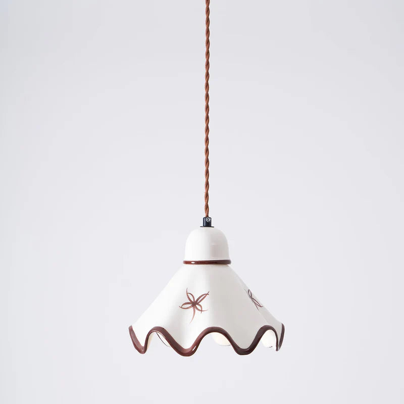 Nordic Brass Ceramic Pendant Bedside Light