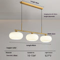 Cream Persimmon 3-Head Modern Ceiling Chandelier
