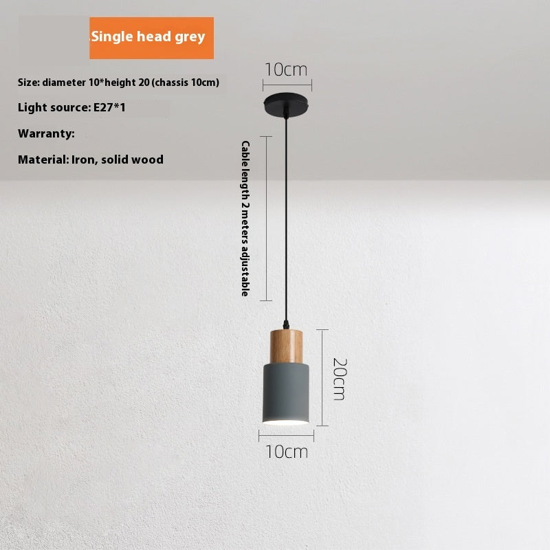 Simple Straight Creative Macaron Wood Chandelier