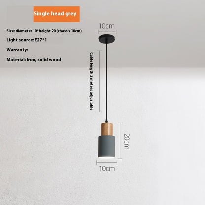 Simple Straight Creative Macaron Wood Chandelier