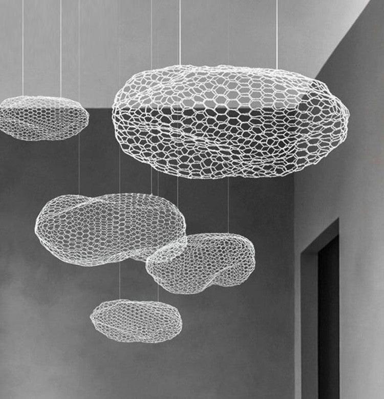 Mesh Woven Sky Star Iron Net Cloud Chandelier