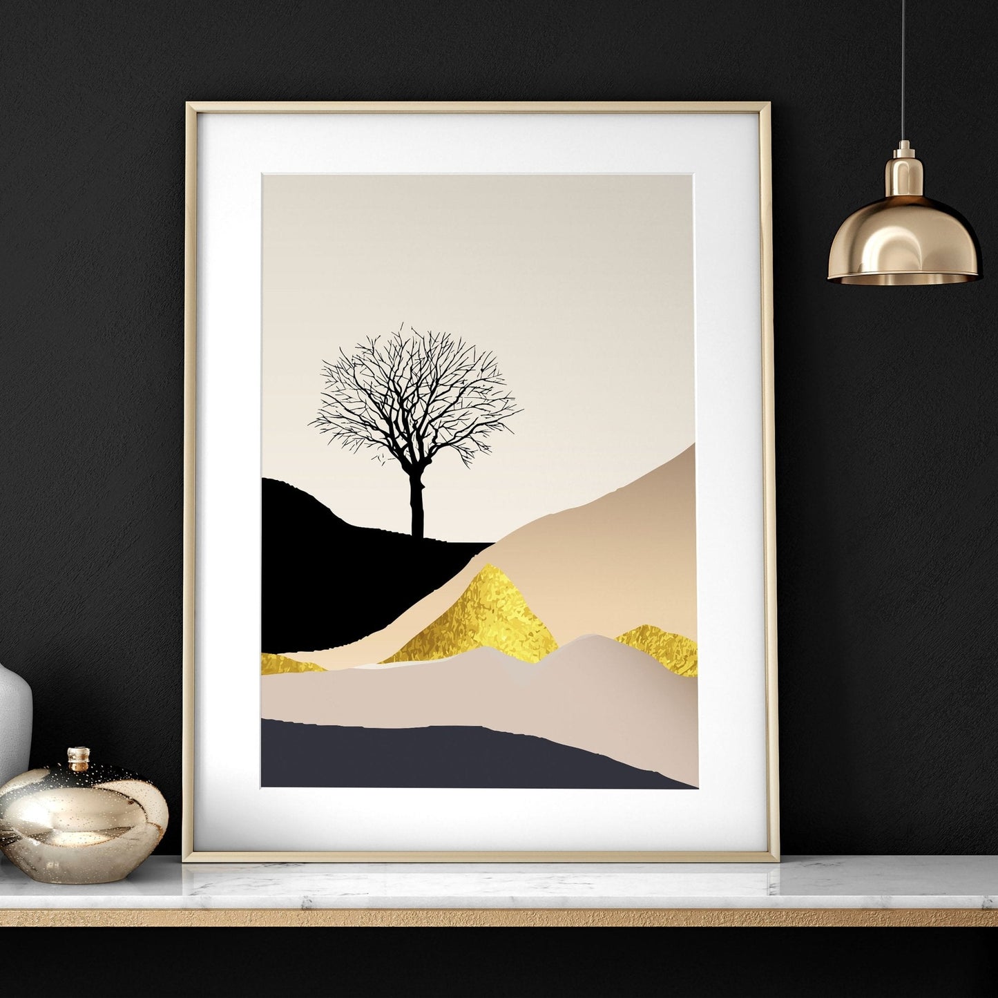 Wall art Scandinavian for office | set of 3 framed wall art
