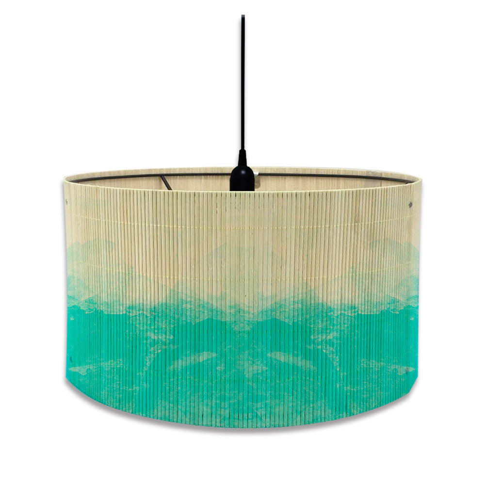 European Watercolor Gradient Printing Abstract Bamboo Lampshade Home Decoration E27 Screw Mouth