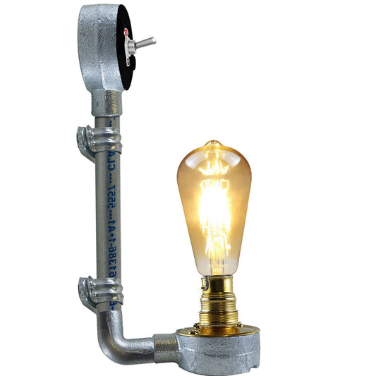 Modern Industrial Vintage Retro Galvanized conduit Wall Light B22 Lamp