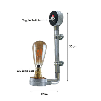 Modern Industrial Vintage Retro Galvanized conduit Wall Light B22 Lamp