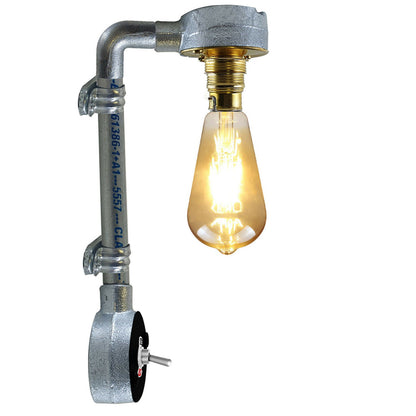 Modern Industrial Vintage Retro Galvanized conduit Wall Light B22 Lamp