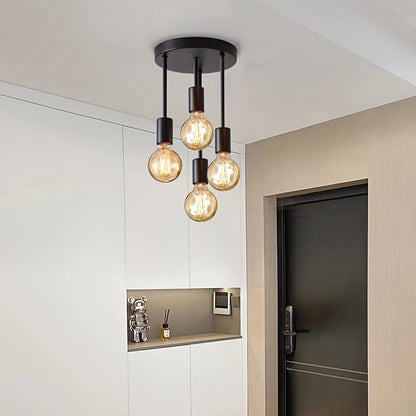 Modern Black 4Lamp Satellite Ceiling Pendant Light