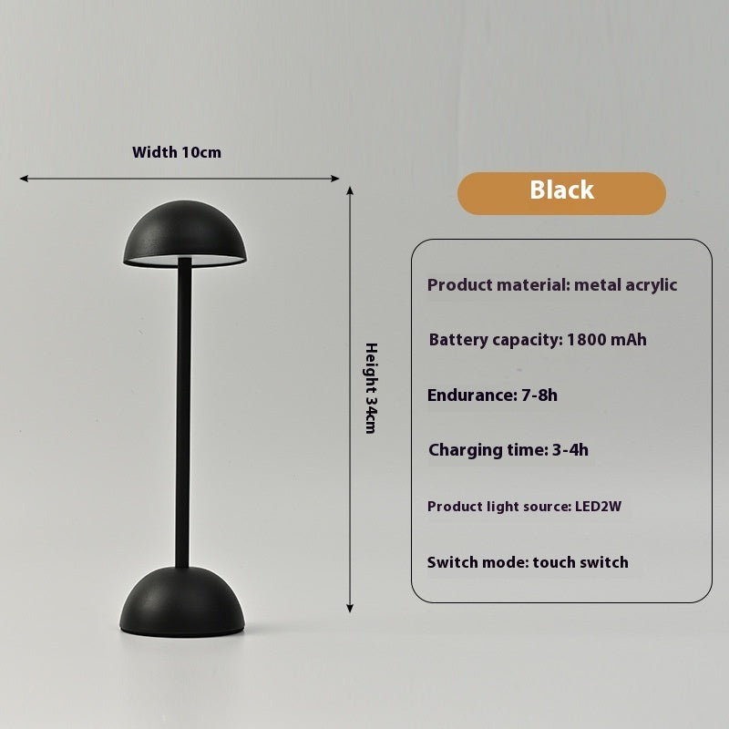 High Foot Metal Mushroom Table Lamp Bar Bedside Ambience Light