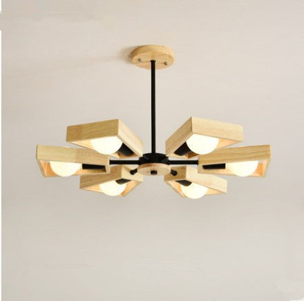 Nordic Creative Solid Wood Art Chandelier