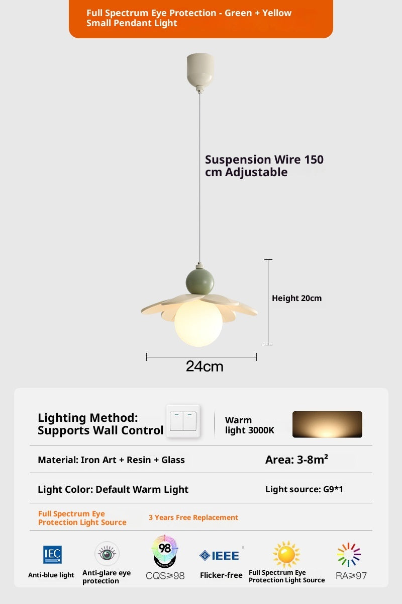 Cream Minimal Hanging Pendant Light Bedside