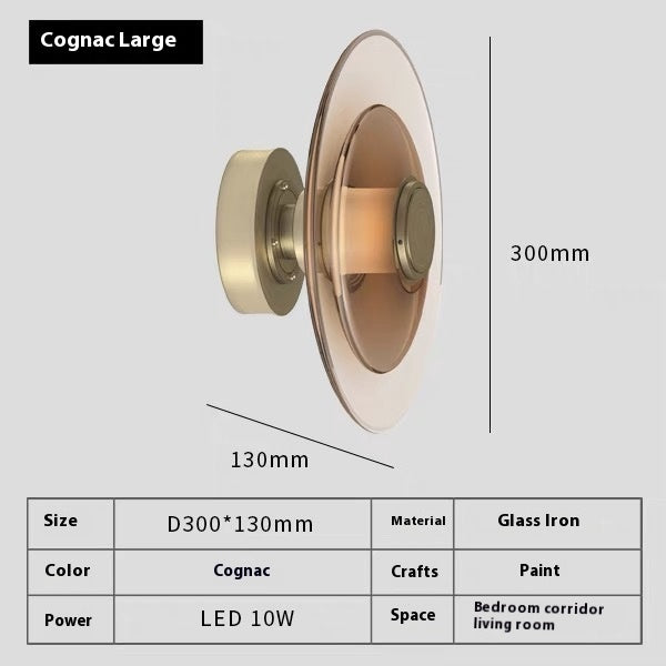 Modern Metal Glass Wall Lamp - Bedroom Study Light