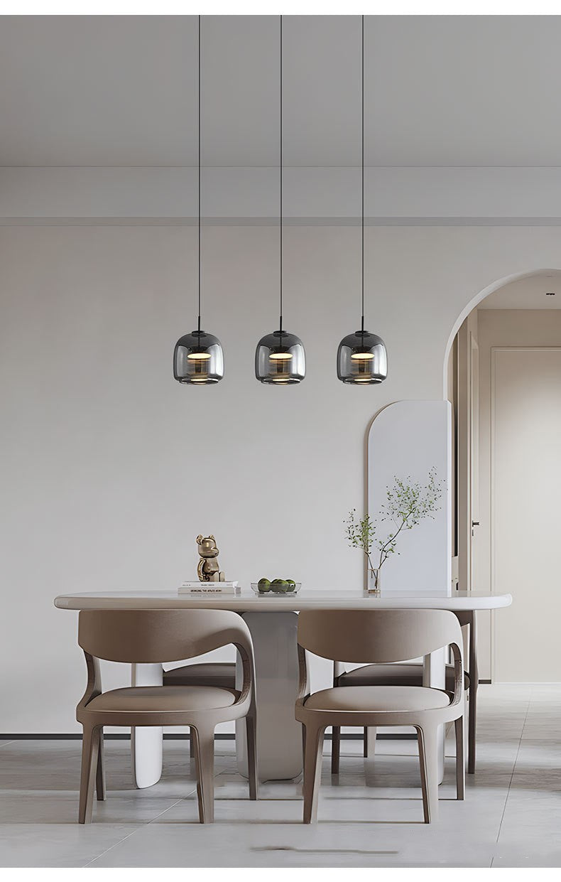 Minimalist Copper Glass Pendant Light Bedroom