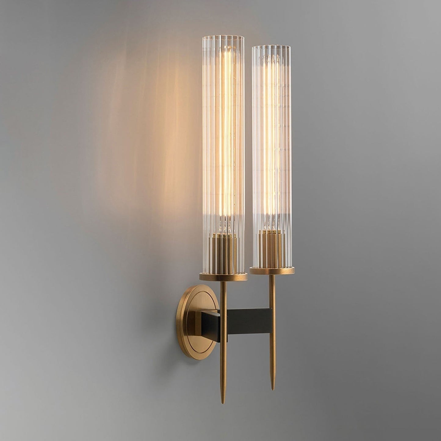 Modern Glass Wall Lamp - Copper or Iron Single Head