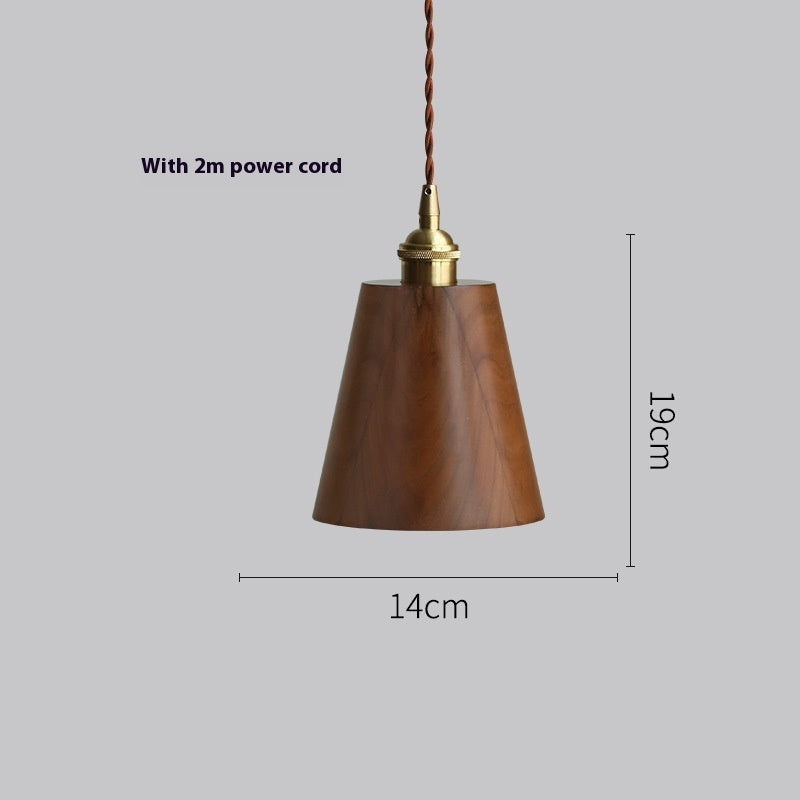 Black Walnut Single-head Droplight Leisure Window Model Room Bed Breakfast Chandelier