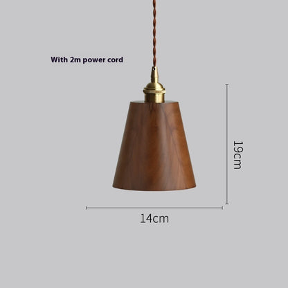 Black Walnut Single-head Droplight Leisure Window Model Room Bed Breakfast Chandelier