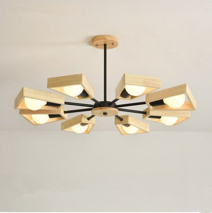 Nordic Creative Solid Wood Art Chandelier
