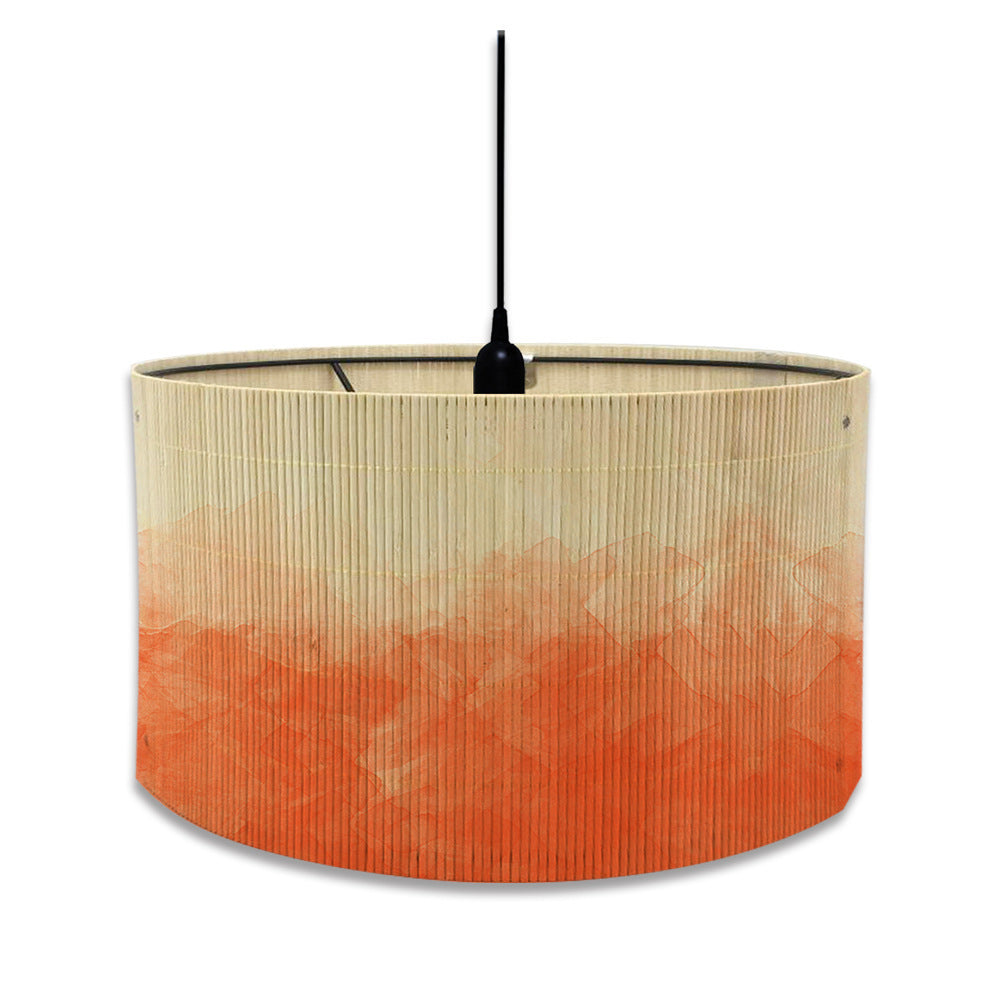 European Watercolor Gradient Printing Abstract Bamboo Lampshade Home Decoration E27 Screw Mouth