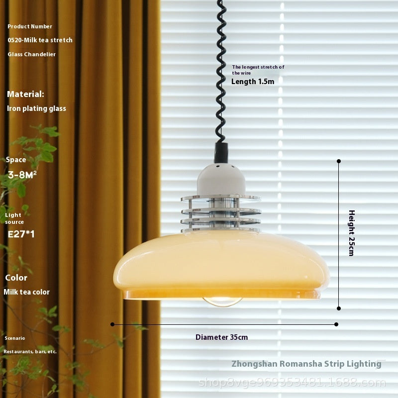 Bauhaus Cream Style Mid-ancient Nordic Retractable Chandelier