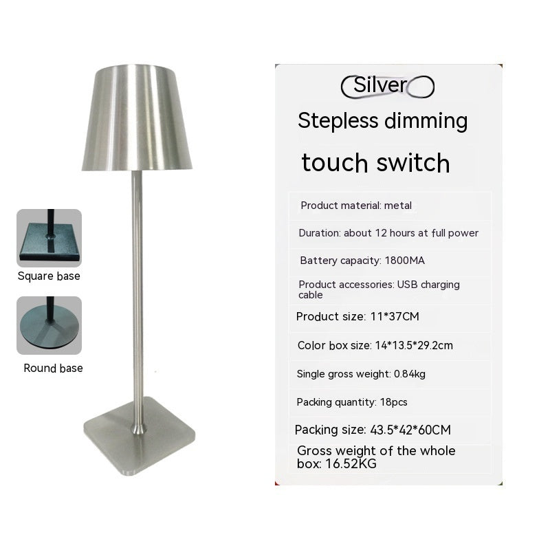 Simple Table Lamp Bedroom Touch Three-color Night Light Charging