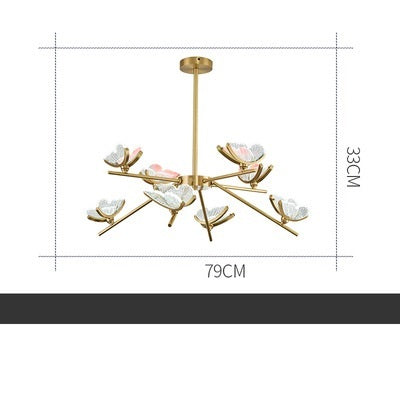 Luxury And Simple Living Room All Copper Chandelier