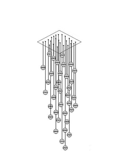 Crystal Staircase Chandelier Modern Minimalist Duplex Staircase