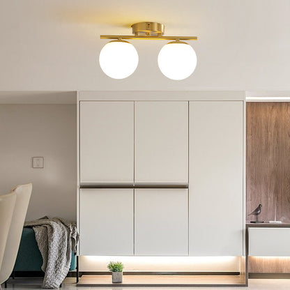 Modern Cream Style Living Room Ceiling Lamp Glass Ball Aisle Light