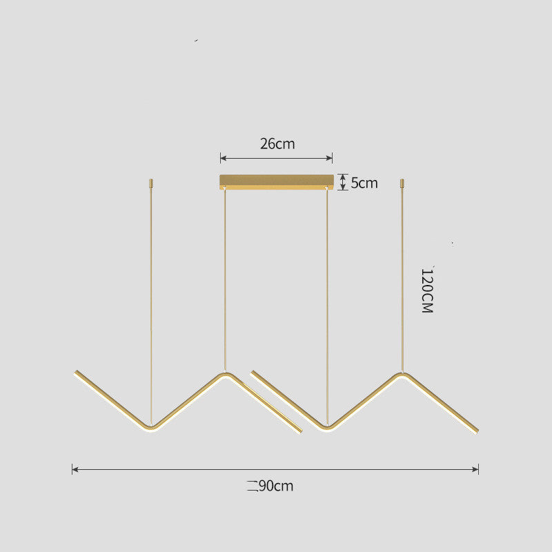 Irregular Strip Dining-room Lamp Modern Minimalist Chandelier