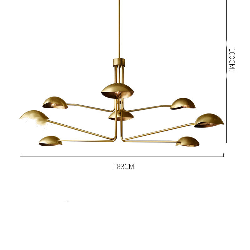 American Minimalist Full Copper Creative Fashion Chandelier