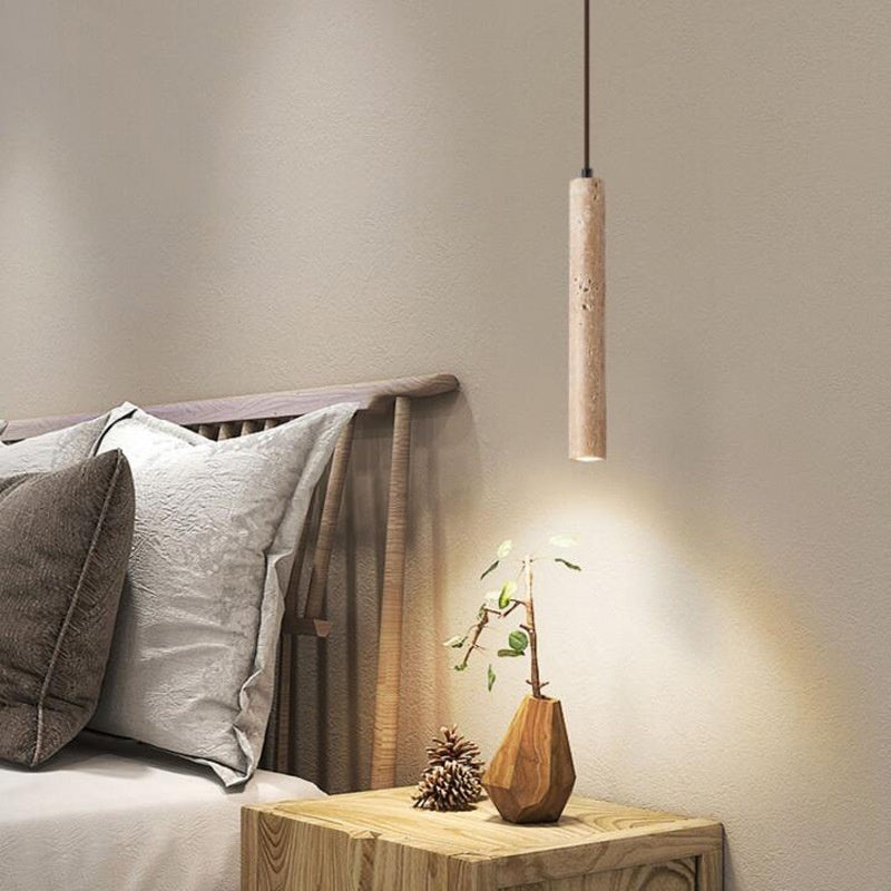 Bedside Chandelier Yellow Cave Stone Minimalist Long-line Wall Light Bulb