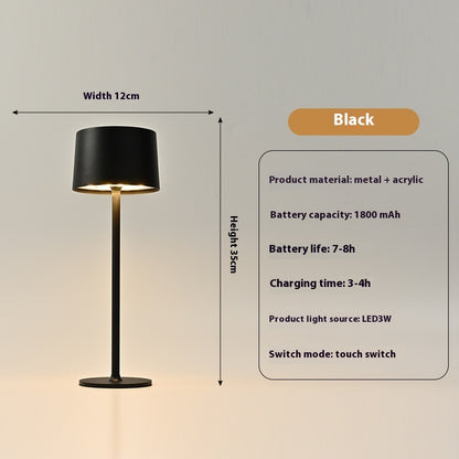 High Foot Bar Atmosphere Mushroom USB Charging Touch Metal Table Lamp
