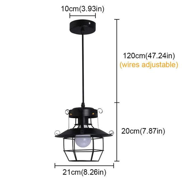 American Iron Droplight Restaurant Lantern-shaped Decorative Lamp