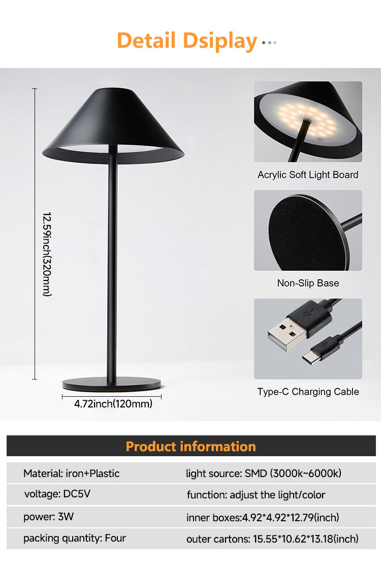 Bar Table Lamp Led Charging Atmosphere Creative Restaurant Decoration Touch Personality