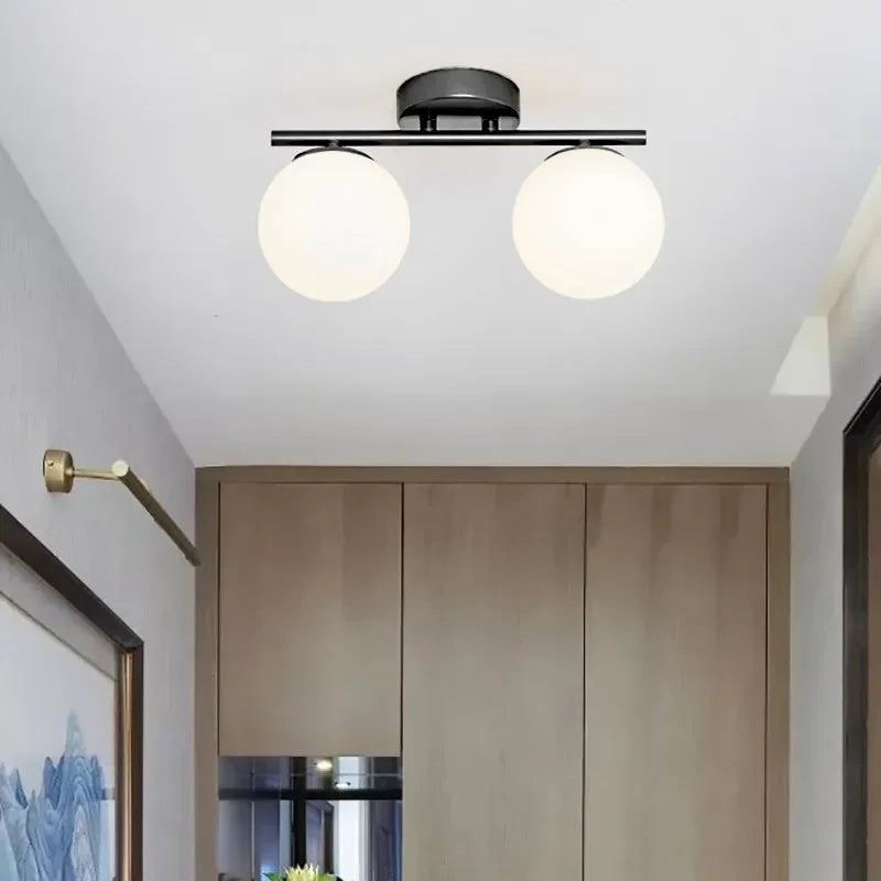 Modern Cream Style Living Room Ceiling Lamp Glass Ball Aisle Light