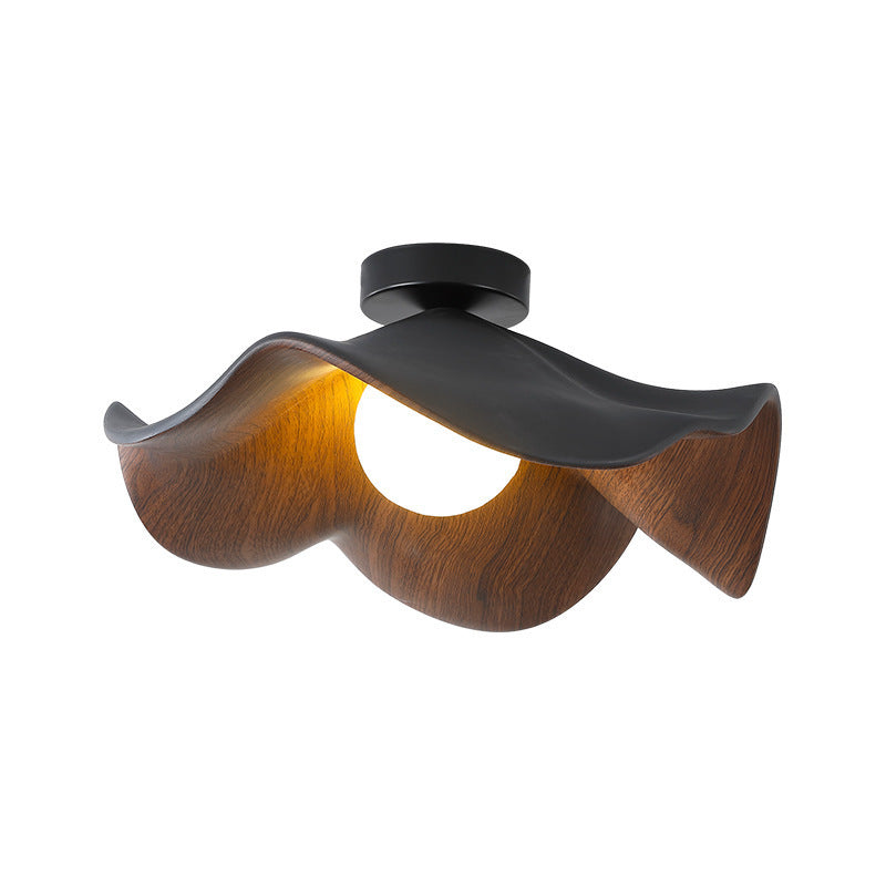 Modern Minimalist Walnut Grain Color Room Eye Protection Ceiling Lamp