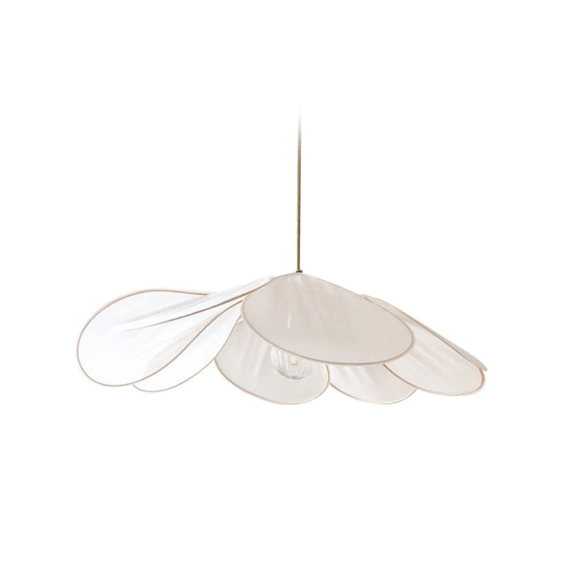 Lámpara colgante bohemia de tela y madera