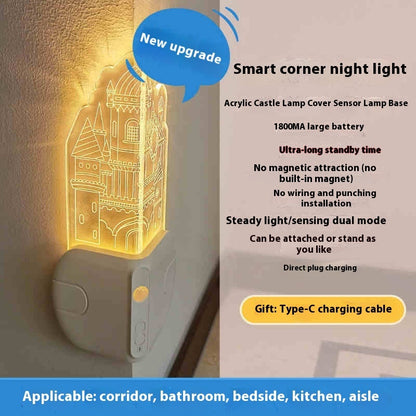 Castle Small Night Lamp Corner Wall Protector Anti-collision Decoration Ambience Light