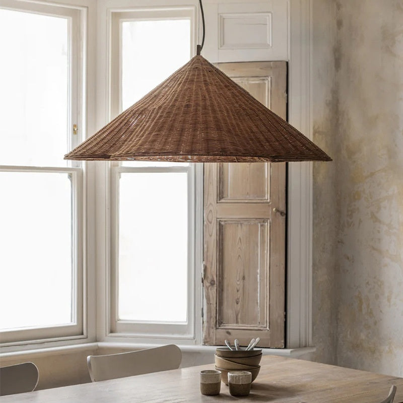 Silent Style Rattan-weaved Ceiling Lamp B & B Tea Room Zen