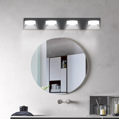 LED Modern Black 4-Light Vanity Lights Fixtures Over Mirror Bath Wall