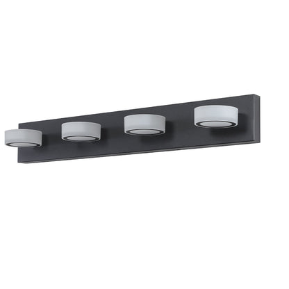 LED Modern Black 4-Light Vanity Lights Fixtures Over Mirror Bath Wall