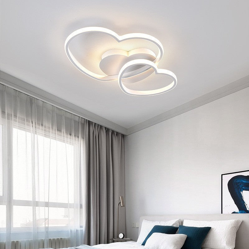 Double Heart Children's Bedroom LED Ceiling Light