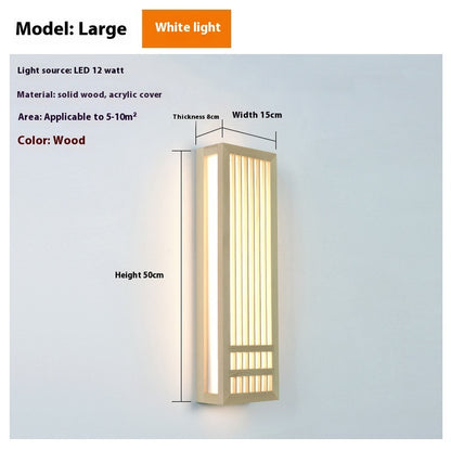 Solid Wood Bedroom Bedside Hotel Wall Lamp Aisle Rectangular Simple Lamps Wholesale