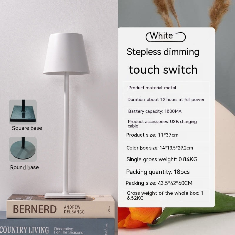 Simple Table Lamp Bedroom Touch Three-color Night Light Charging