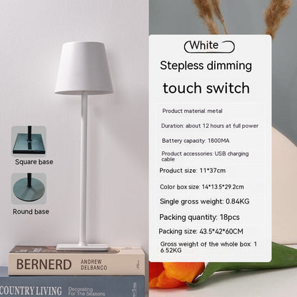 Simple Table Lamp Bedroom Touch Three-color Night Light Charging