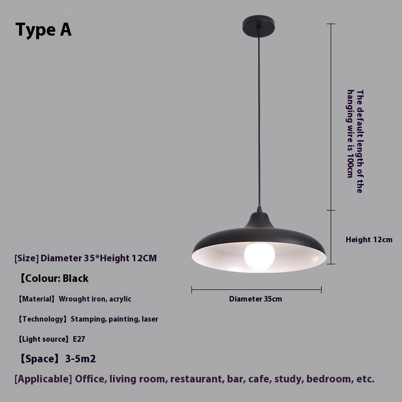 Modern Black Metal Pendant Lamp