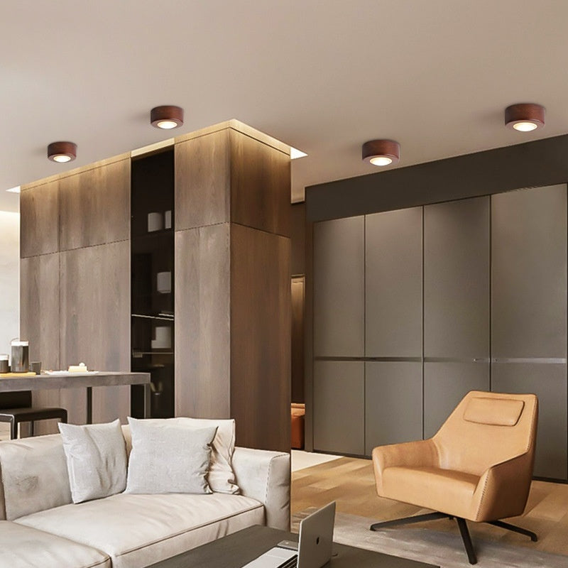 Simple Modern Surface Mounted Solid Wood Downlight