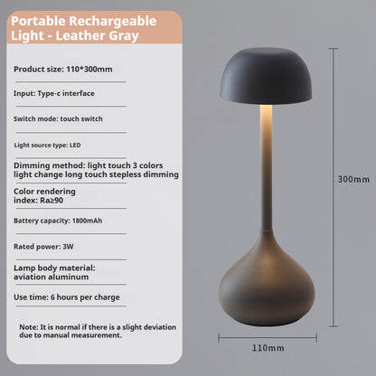 Nordic Denmark Portable Rechargeable Light Room Decorations Decorative Bedside Table Lamp