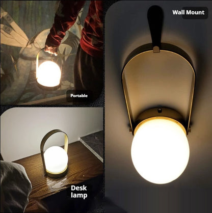 Mid-ancient Danish Portable Table Lamp Bedside Minimalist Portable Charging Touch Atmosphere Camping Night Light